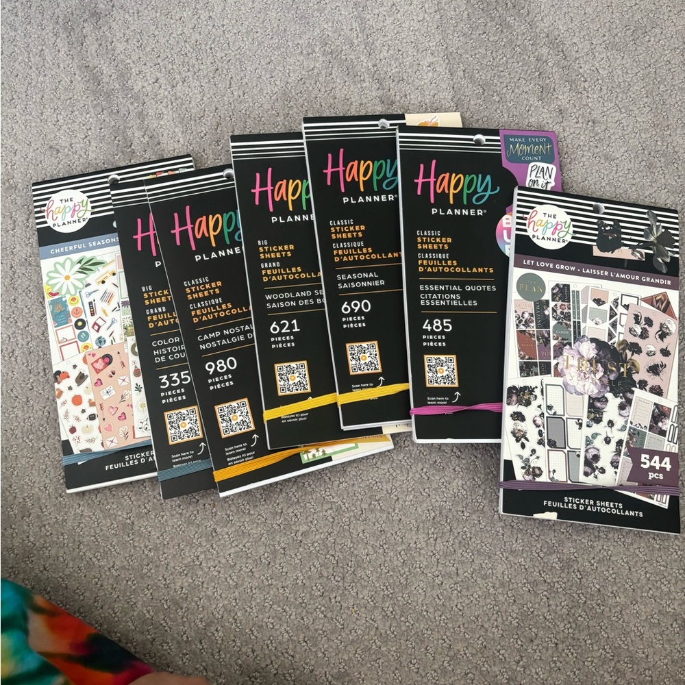 Happy Planner Stickers Destash. 5 Mystery used Sticker Books and possibly washi!
